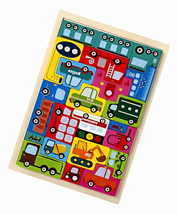Tetris De Madera Juguete De Encaje Montessori vehículos