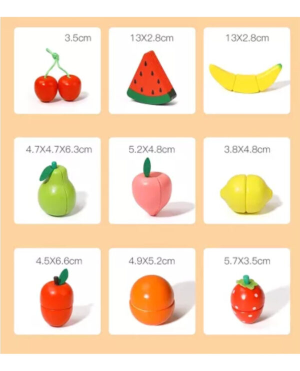 Canasta De Frutas De Madera Con Imán Montessori - Imagen 2