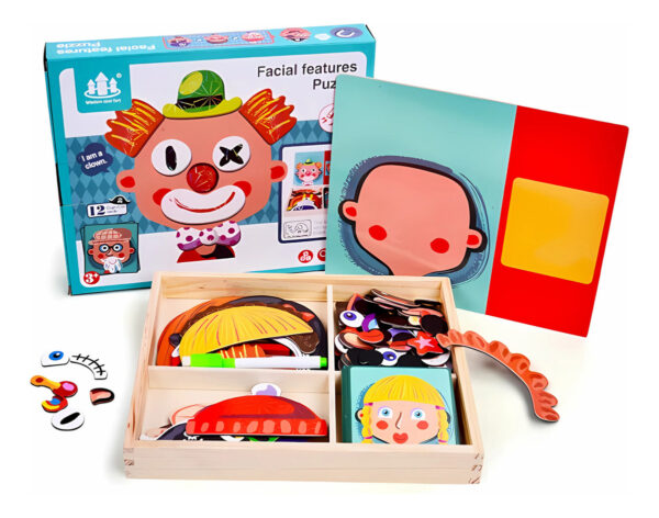 Puzzle De  Expresiones Faciales Magnético Más Pizarra