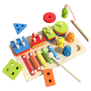 Juego 3 En 1 Xilofono - Pesca - Encaje Montessori