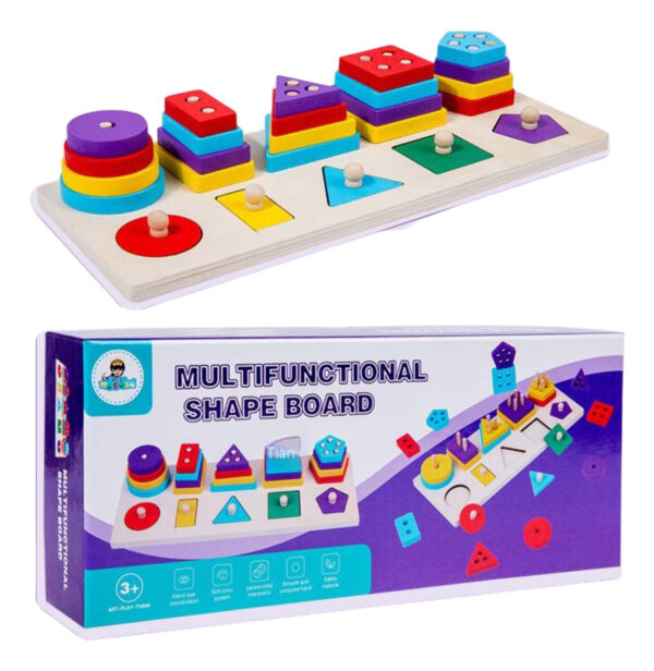 Juego Encaje Madera Multifuncional De Madera Montessori