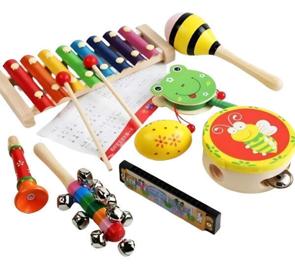 Set De 8 Instrumentos Musicales Juguete De Madera Montessori - Imagen 3