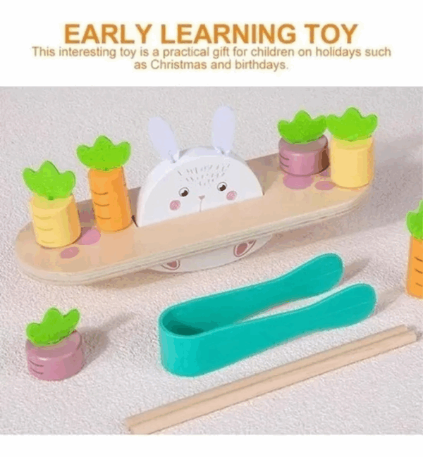 Juego De Equilibrio Conejo Juego De Madera Montessori Niños - Imagen 3