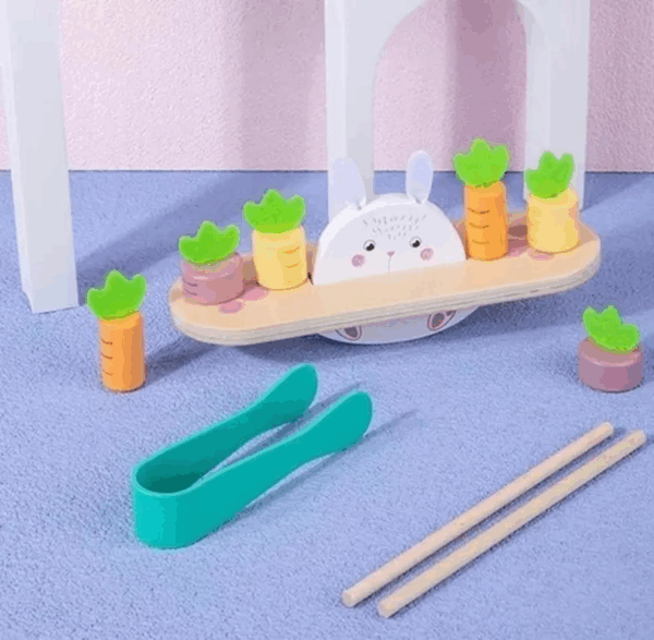 Juego De Equilibrio Conejo Juego De Madera Montessori Niños - Imagen 2