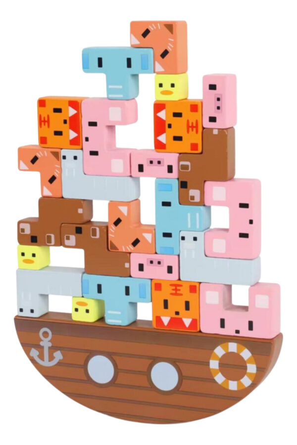 Barco De Equilibrio Animales Montessori Madera