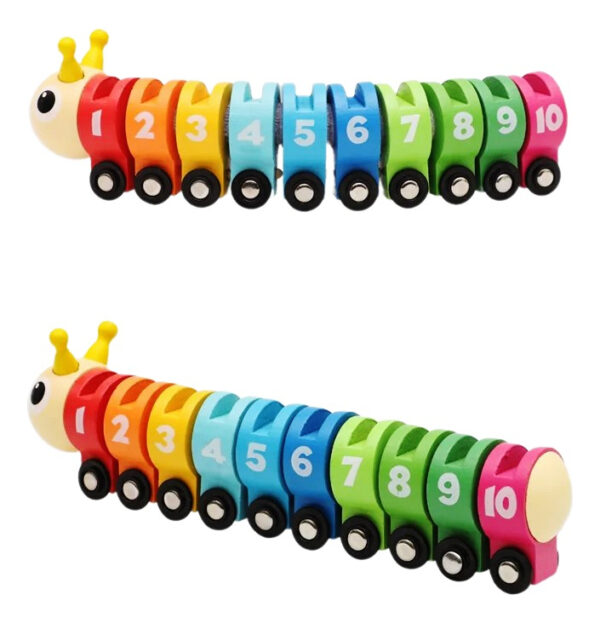 Tren Cuncuna Madera Colores Montessori Señales De Tránsito - Imagen 7